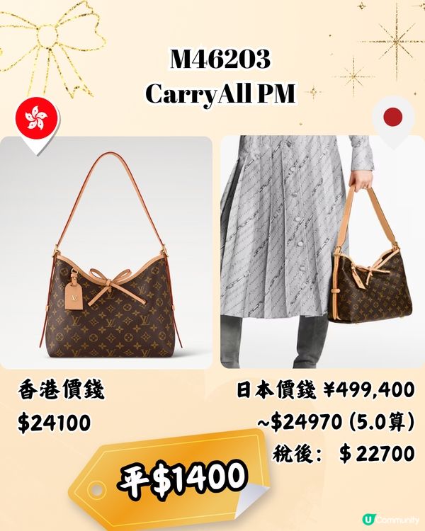 日本買LV袋平4千！10款港日價錢對比！日圓5算入手名牌超扺！                                                    