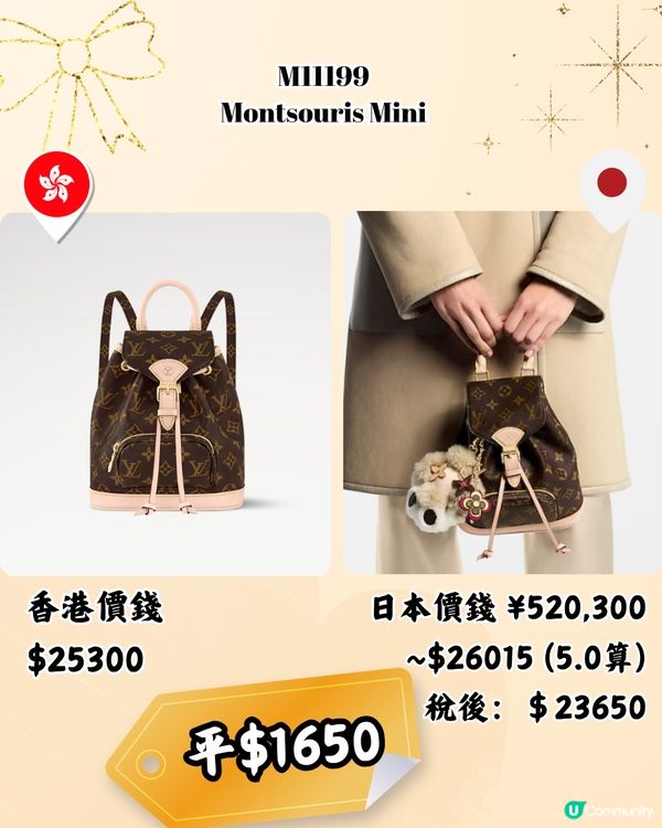 日本買LV袋平4千！10款港日價錢對比！日圓5算入手名牌超扺！                                                    
