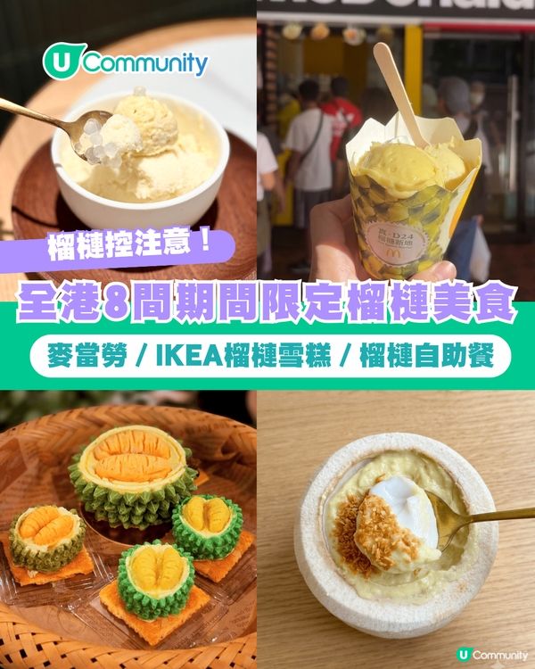 【榴槤控必食】全港8大榴槤主題美食🤤麥當勞／IKEA榴槤雪糕／榴槤自助餐