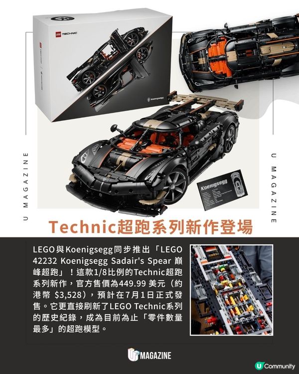 LEGO竟打造1:1積木版超級跑車 ！飆出111km/h 破紀錄！1:8模型同步登場                                                    