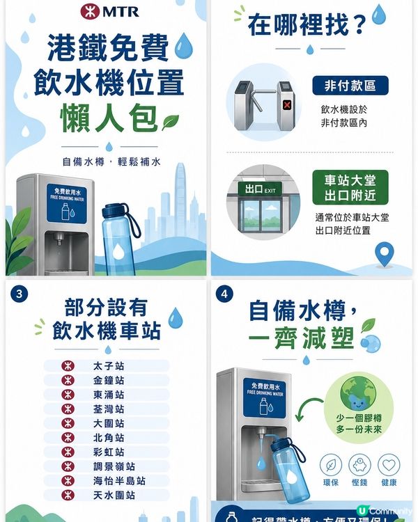港鐵免費飲水機懶人包💧  