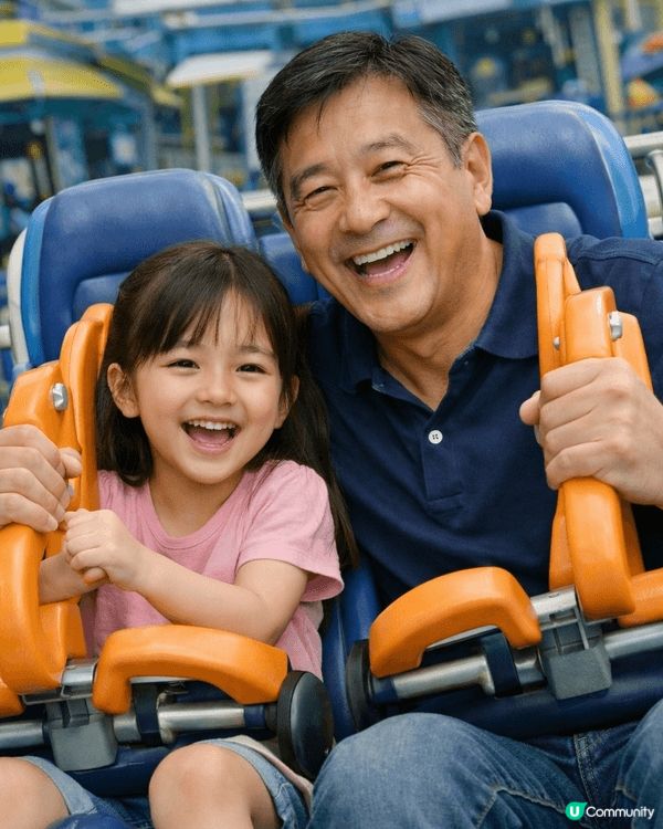 我五歲那年爸爸帶我去海洋公園玩。進門時，我興奮得跳起來，拉著...