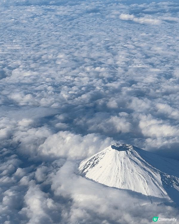 開開心心與一家人去日本旅行在飛機上拍攝富士山及風雷神門廟寺！