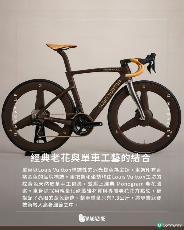 Louis Vuitton 超奢華單車登場！定價高達39萬港元、老花皮革細節                                                    