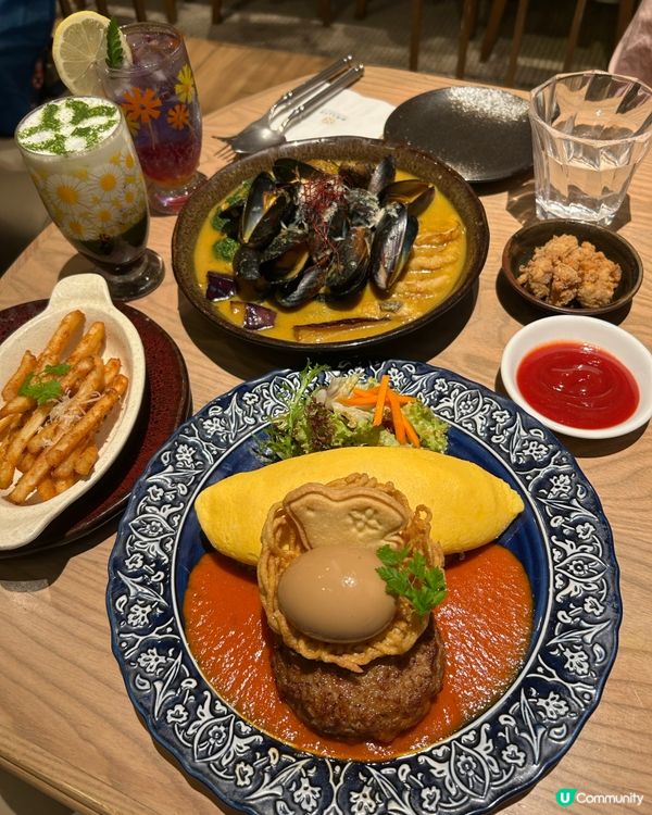 🍃飛燕和牛漢堡蛋包飯+抹茶甜品全攻略 