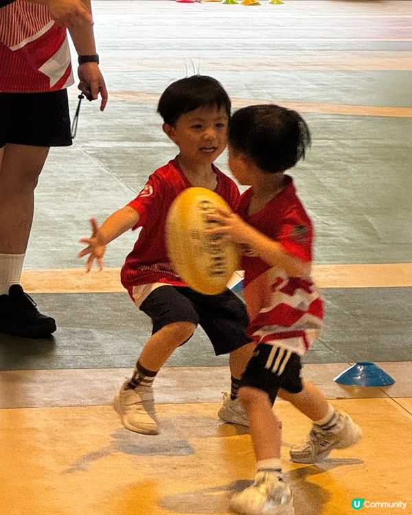 從「唔想玩」到「好鍾意」！海馬弟弟的欖球初體驗 🏉✨