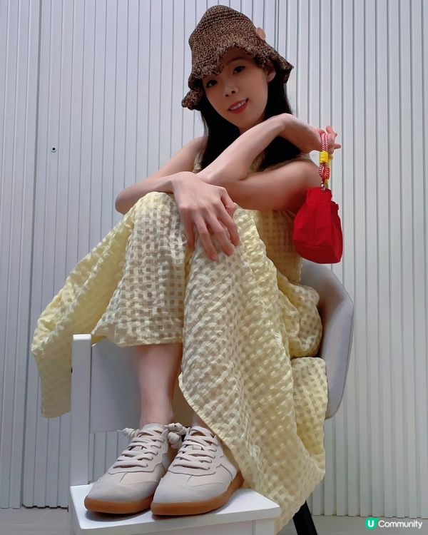 一雙奶油杏色顯瘦好搭！👟✨（附7天穿搭）