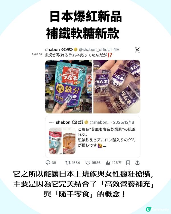 日本新款補鐵軟糖！上班族與女性瘋狂搶購！有咩神奇原理？