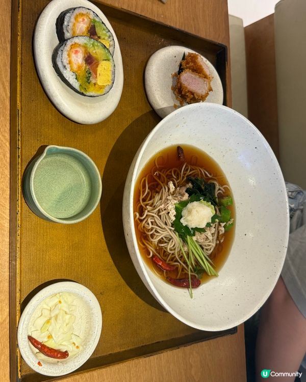 芝士豬扒套餐，豬扒蕎麥麵套餐