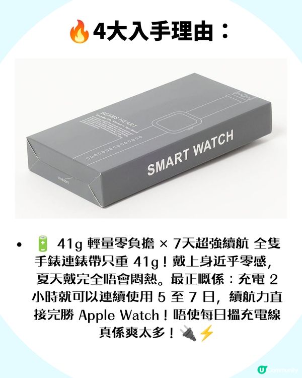 平民版 Apple Watch 天花板！BEAMS HEART 智能手錶 ⚡️