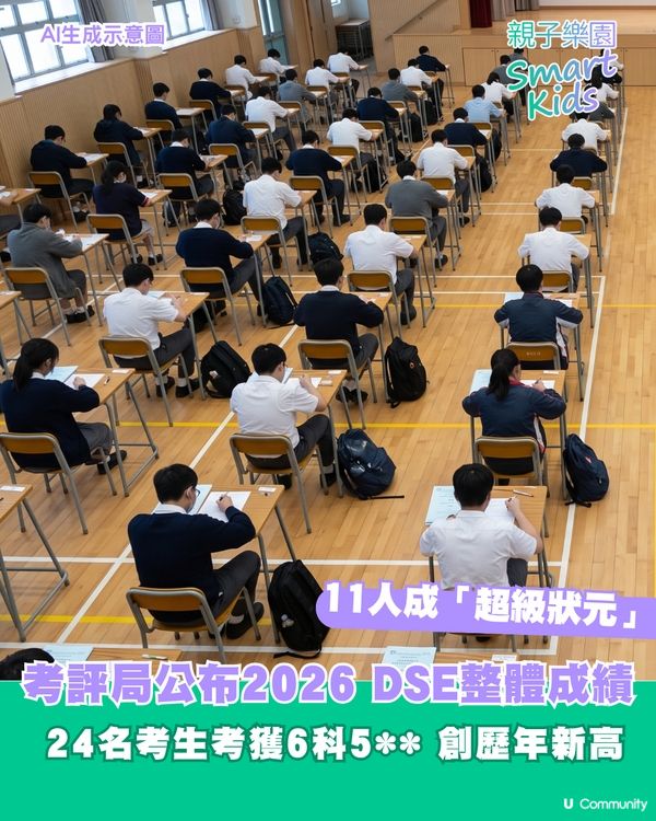 【DSE放榜2026】考評局公布整體成績　24名狀元創新高、近1.6萬人達入U門檻                                                    