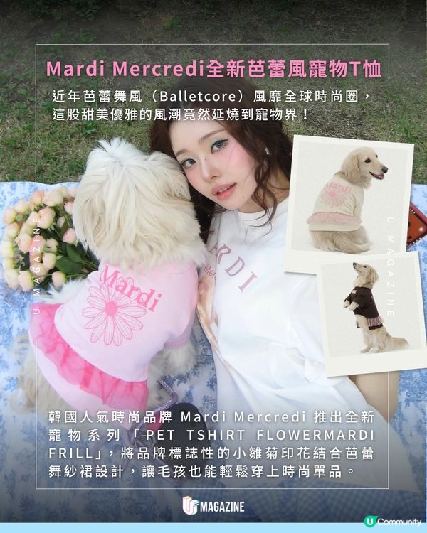 Mardi Mercredi全新芭蕾風寵物T恤🩰🐩👗