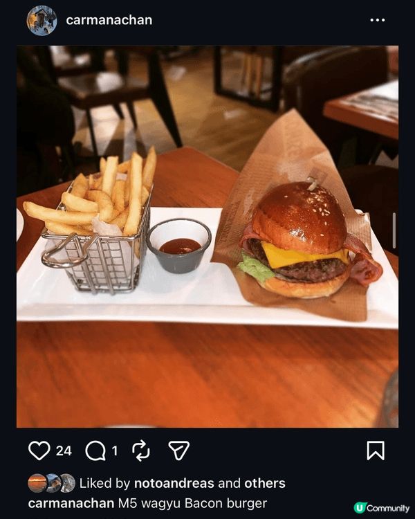 🍔 第一張：M5 和牛煙肉漢堡