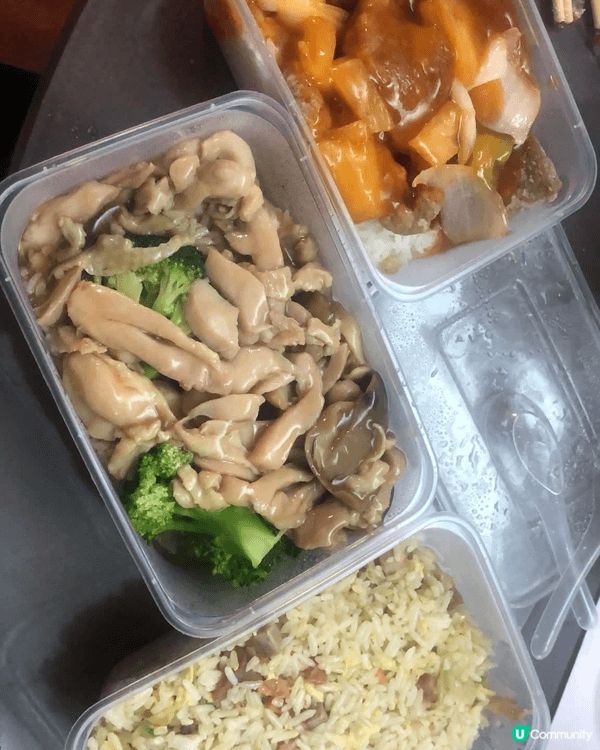 帶子炒西蘭花，龍蝦伊麵，手撕雞