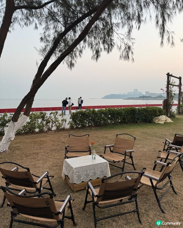 珠海公園裡☕️無敵海景睇日落！