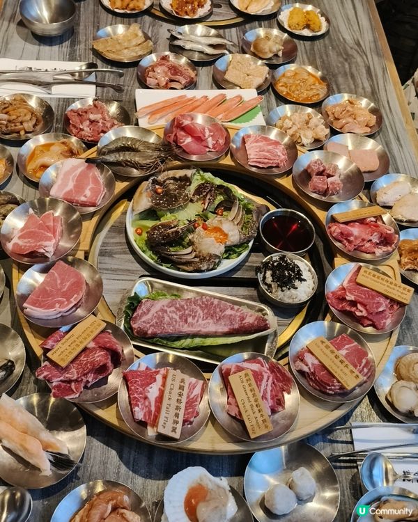韓燒放題加一蚊食爆膏醬油蟹，仲送牛扒及蛋糕