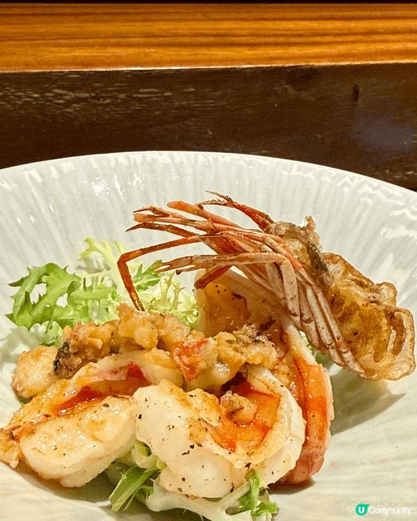 🦐 大蝦，煎到啱啱好熟，肉質非常爽口彈牙，完全食得出個種鮮甜...