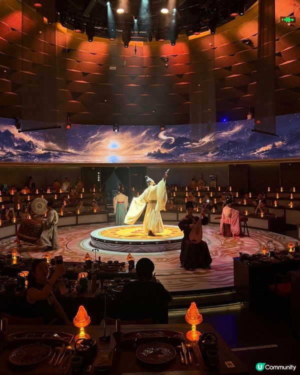 深圳新開宮廷宴會餐廳🎉360°環幕光影+旋轉舞台欣賞七幕表演✨提供漢服體驗！