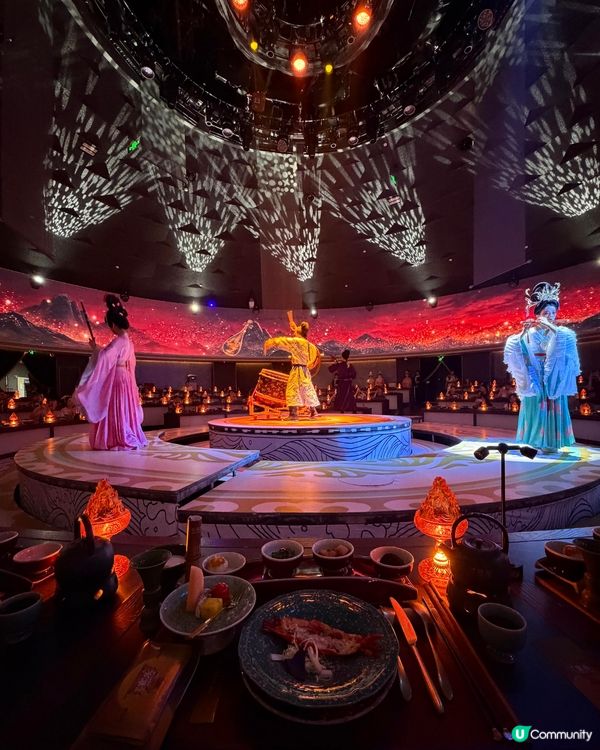 深圳新開宮廷宴會餐廳🎉360°環幕光影+旋轉舞台欣賞七幕表演✨提供漢服體驗！