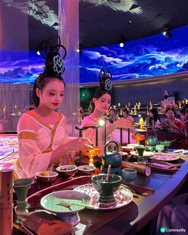 深圳新開宮廷宴會餐廳🎉360°環幕光影+旋轉舞台欣賞七幕表演✨提供漢服體驗！