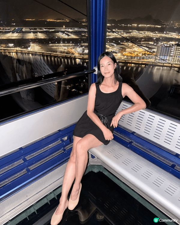 昂坪360 日與夜，首次纜車夜航睇機場夜景，早上坐水晶全景纜...