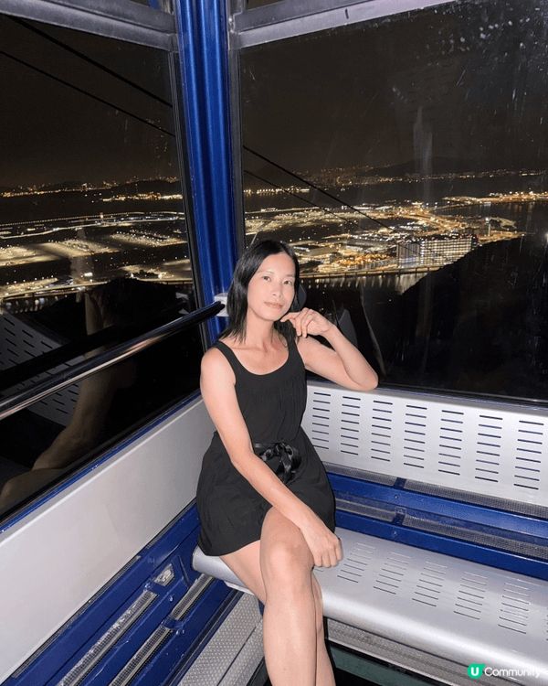 昂坪360 日與夜，首次纜車夜航睇機場夜景，早上坐水晶全景纜...