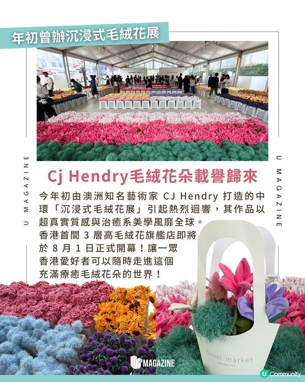 Cj Hendry香港首間 3 層高旗艦花店！捧走永不枯萎毛絨花💐✨
