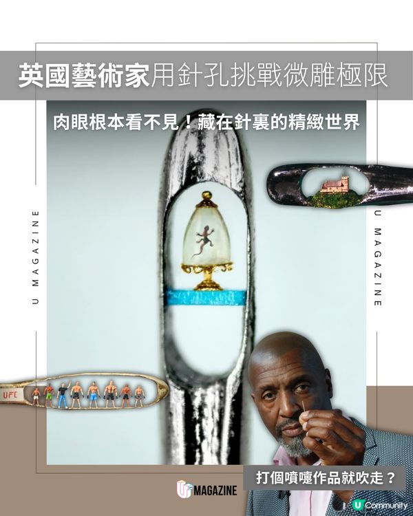 針孔裡蓋城堡？英國微雕大師 Willard Wigan 挑戰肉眼極限！                                                     