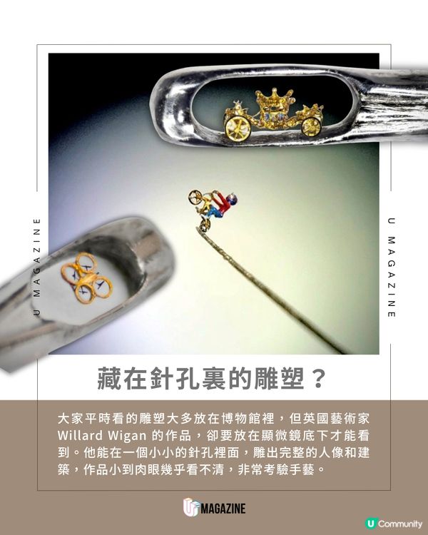 針孔裡蓋城堡？英國微雕大師 Willard Wigan 挑戰肉眼極限！                                                     