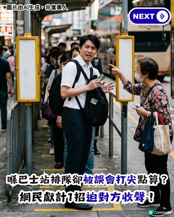 喺巴士站排隊卻被誤會打尖？網民獻計1招迫對方收聲 獲逾6,000讚好！                                                    