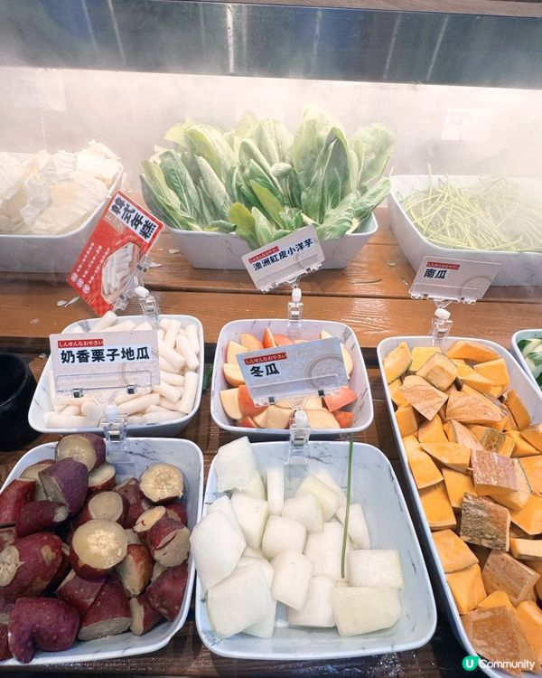 自助吧檯🫜 超過70種無限供應的食材🥣🌽🍅🥦🍉