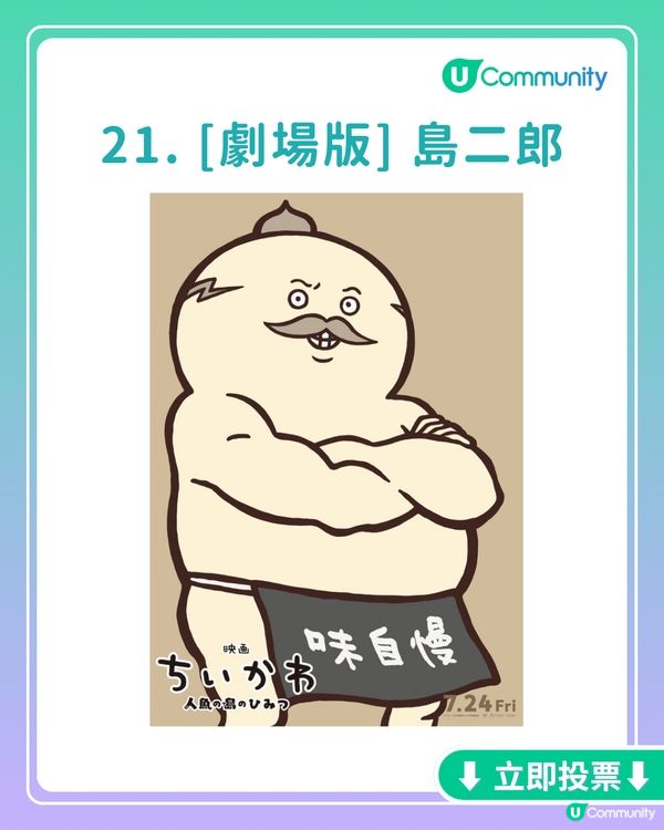 你最鍾意嘅Chiikawa角色係邊個？劇場版角色都有得揀！投票送旋轉木馬系列公仔