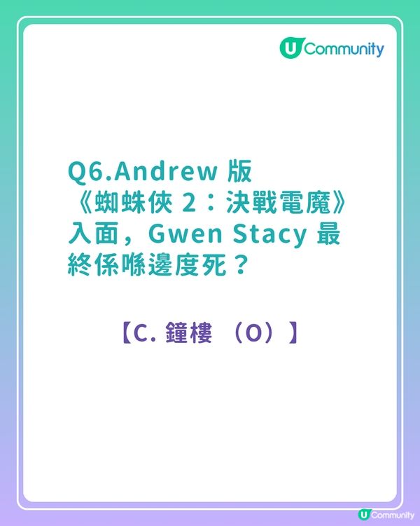 答案大公開！《蜘蛛俠真人版電影》粉絲問答挑戰賽！你答啱幾多題？