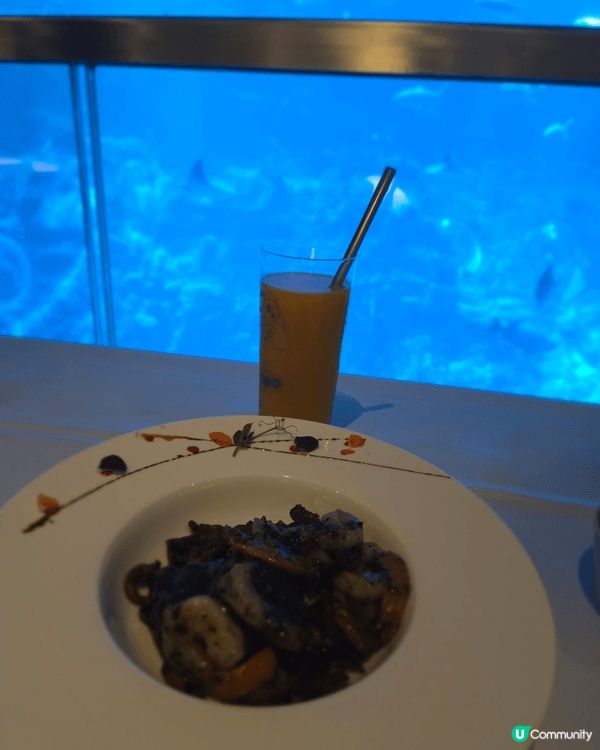 初次體驗海洋公園內的海龍王餐廳。海龍王餐廳是一間水族館餐廳，...