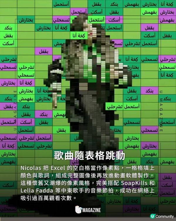 用Excel打造出音樂動態影像？逐格填色變像素畫、精準搭配音樂節拍                                                    