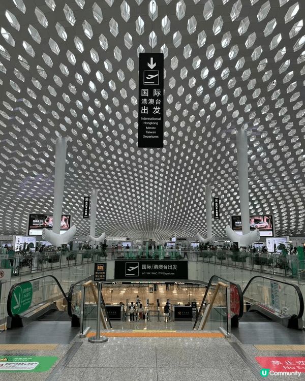深圳寶安機場T3的「蜂巢天花」是必打卡的建築藝術。由意大利福...
