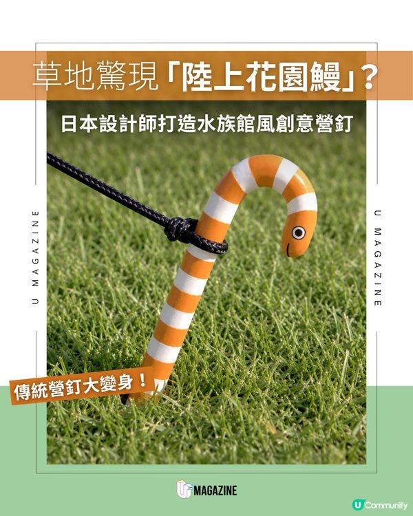 日本設計師將花園鰻變成露營營釘！