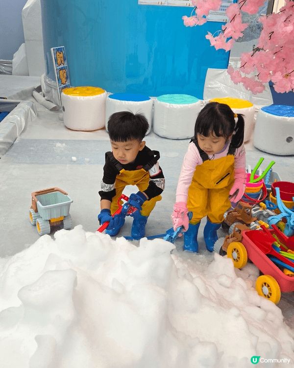 香港都有得玩雪，勁正，大人細路一齊玩，堆雪人，掟雪球，睇住水...