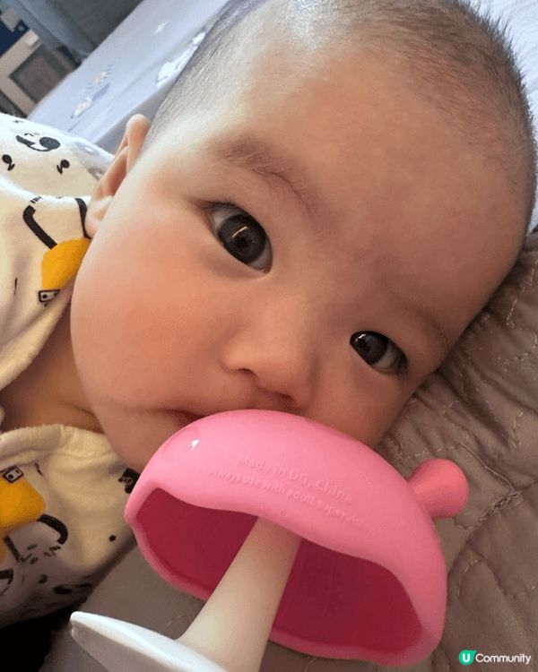 呢個係韓國品牌出嘅一個嬰兒牙膠，佢好用嘅原因係BB隻手啱啱好...