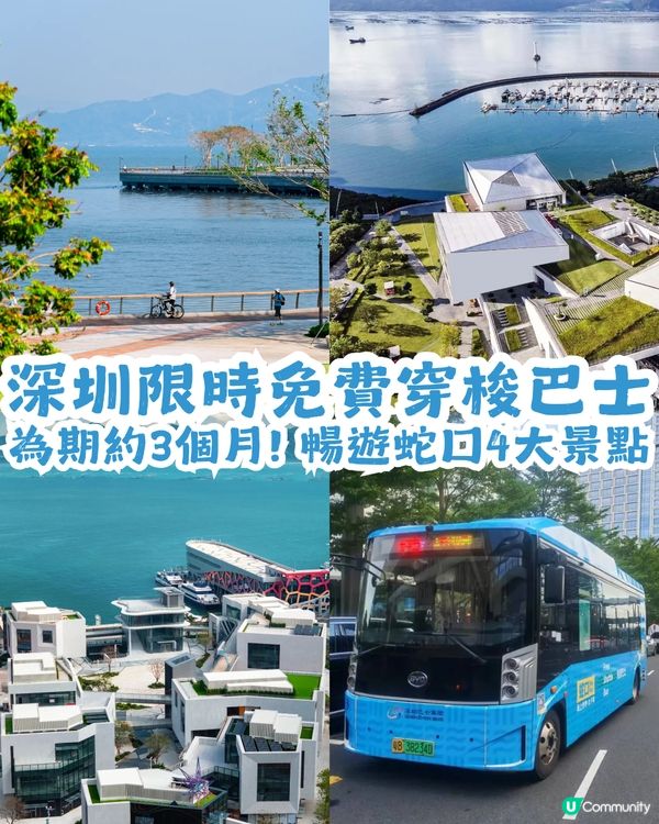 深圳限時免費穿梭巴士🚌暢遊蛇口4大景點✨為期約3個月