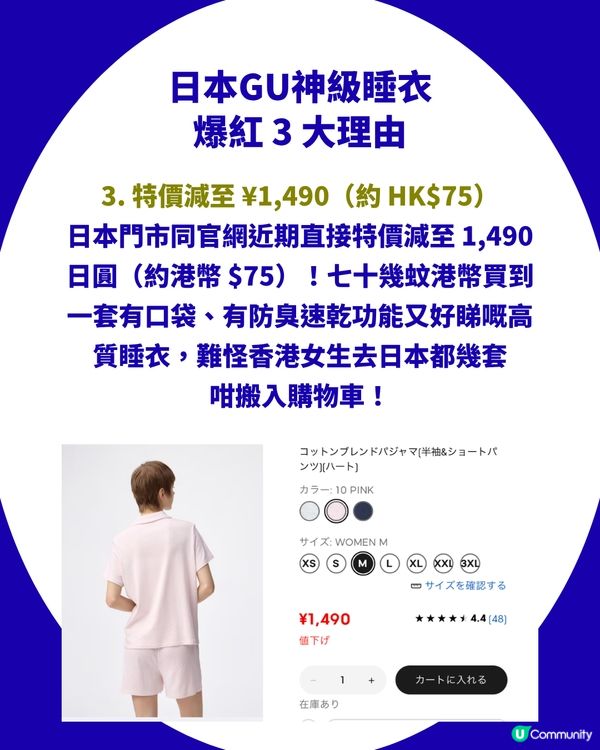 GU爆紅「神級睡衣」 網民狂讚：好似BB衫！舒服到痴線！香港無上架！