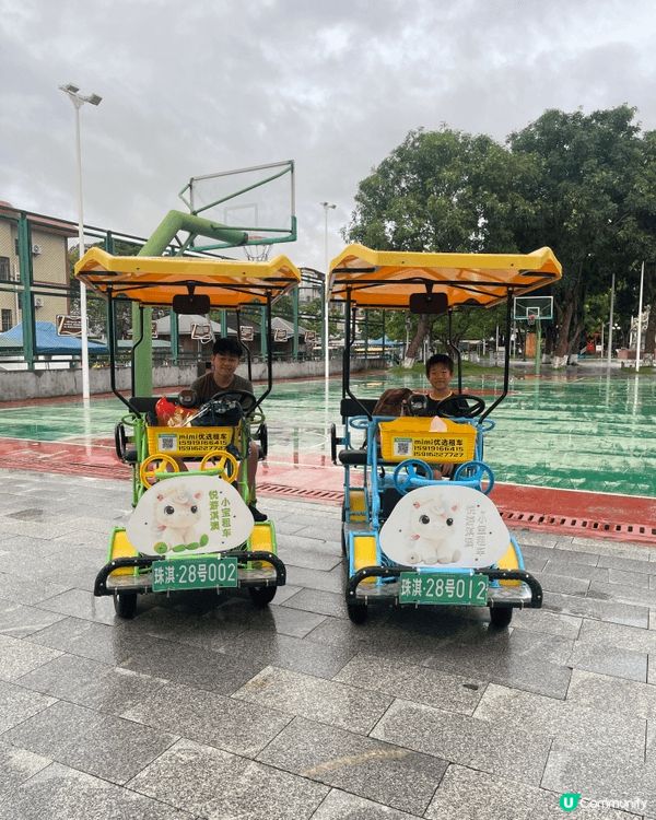 珠海淇澳島真係好好玩，我哋租咗架電動四人車，環島遊，中途可以...