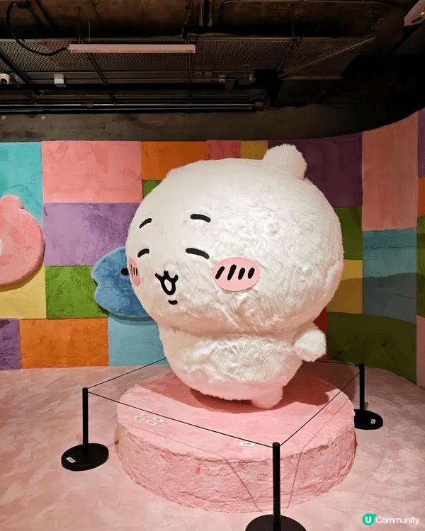 相片拍攝於Chiikawa主題展，圖中係獨特長髮造型嘅烏薩奇...
