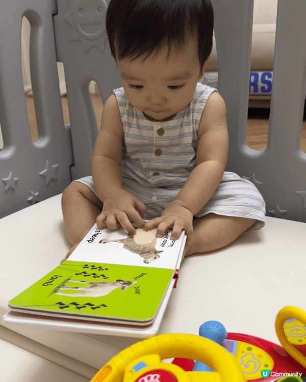 幼兒觸感書以及Stokke 餐椅，令幼兒能夠安靜觀看圖書，參...
