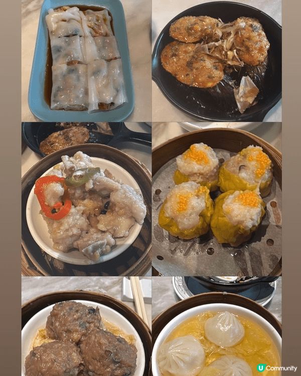 以上圖片分別是點心、小菜及甜品，甜品在長洲店，十分美味。