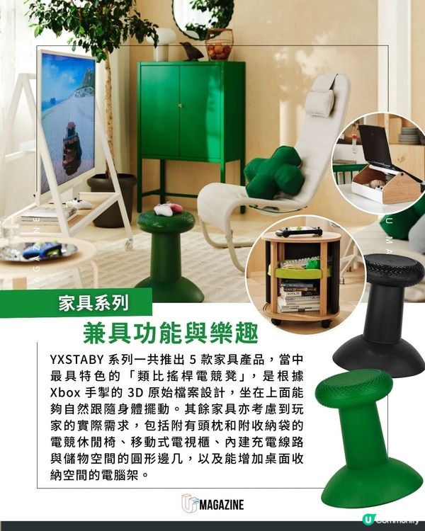 IKEA x Xbox推出遊戲家居系列｜必買類比搖桿凳、方向鍵抱枕                                                    