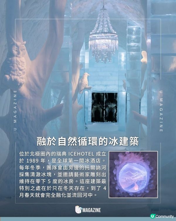 瑞典期間限定冰雪酒店回歸| 天然河冰打造！春天就會消失