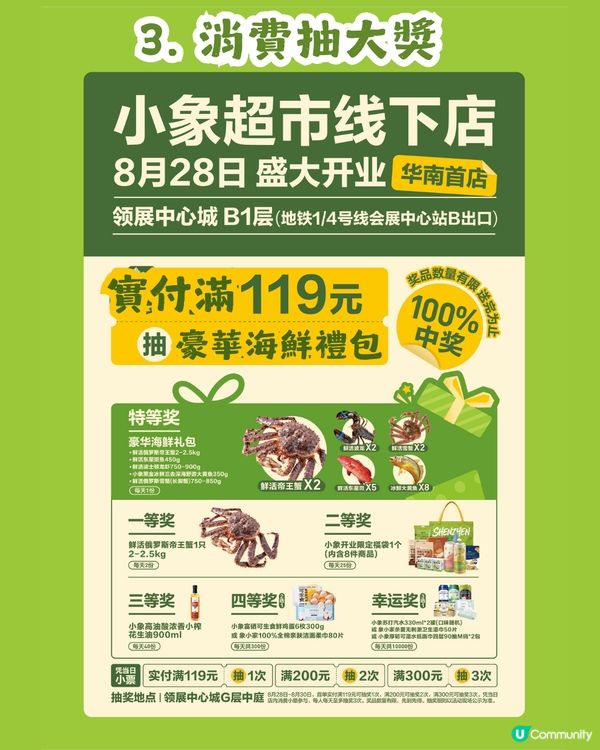 深圳3000㎡小象超市8月28日開業🎉離口岸10分鐘車程🚗附3大開業優惠及禮品