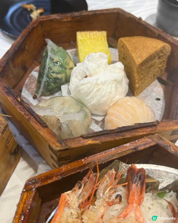 點心拼盤，拼蒜蓉蝦蒸飯