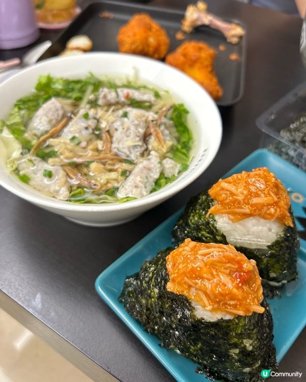 是日晚餐 💕 生菜魚肉湯 ➕ 明太子醬壽司 ➕ 焗雞腿 